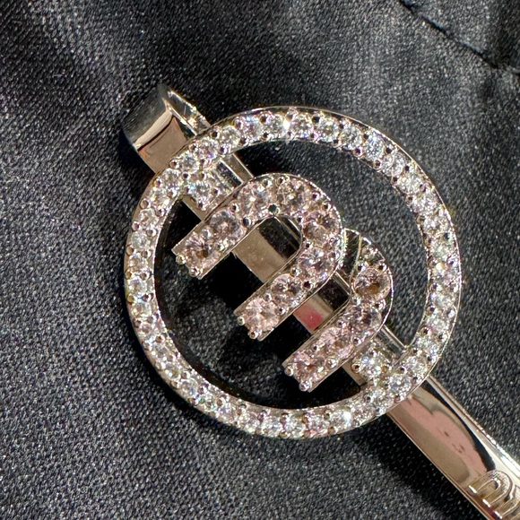 Miu Miu M Logo Crystal Hair Pin Clip - Picture 5 of 5